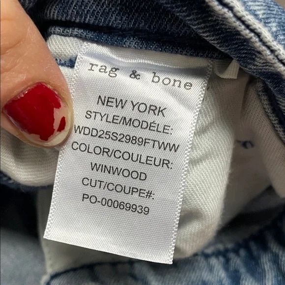 Rag&bone Aurora wide leg Blue Women's pleated trouser Jeans- nwt - Picture 5 of 7